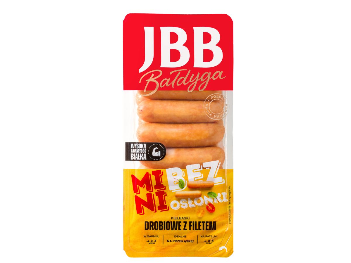 Kiełbaski drobiowe z filetem mini bez osłonki